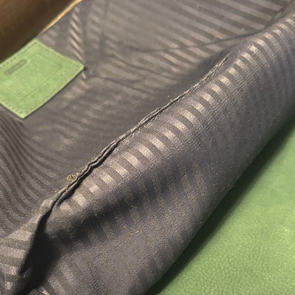 Coach Sonoma Nubuck Green Leather Satchel Bag - Picture 10 of 14